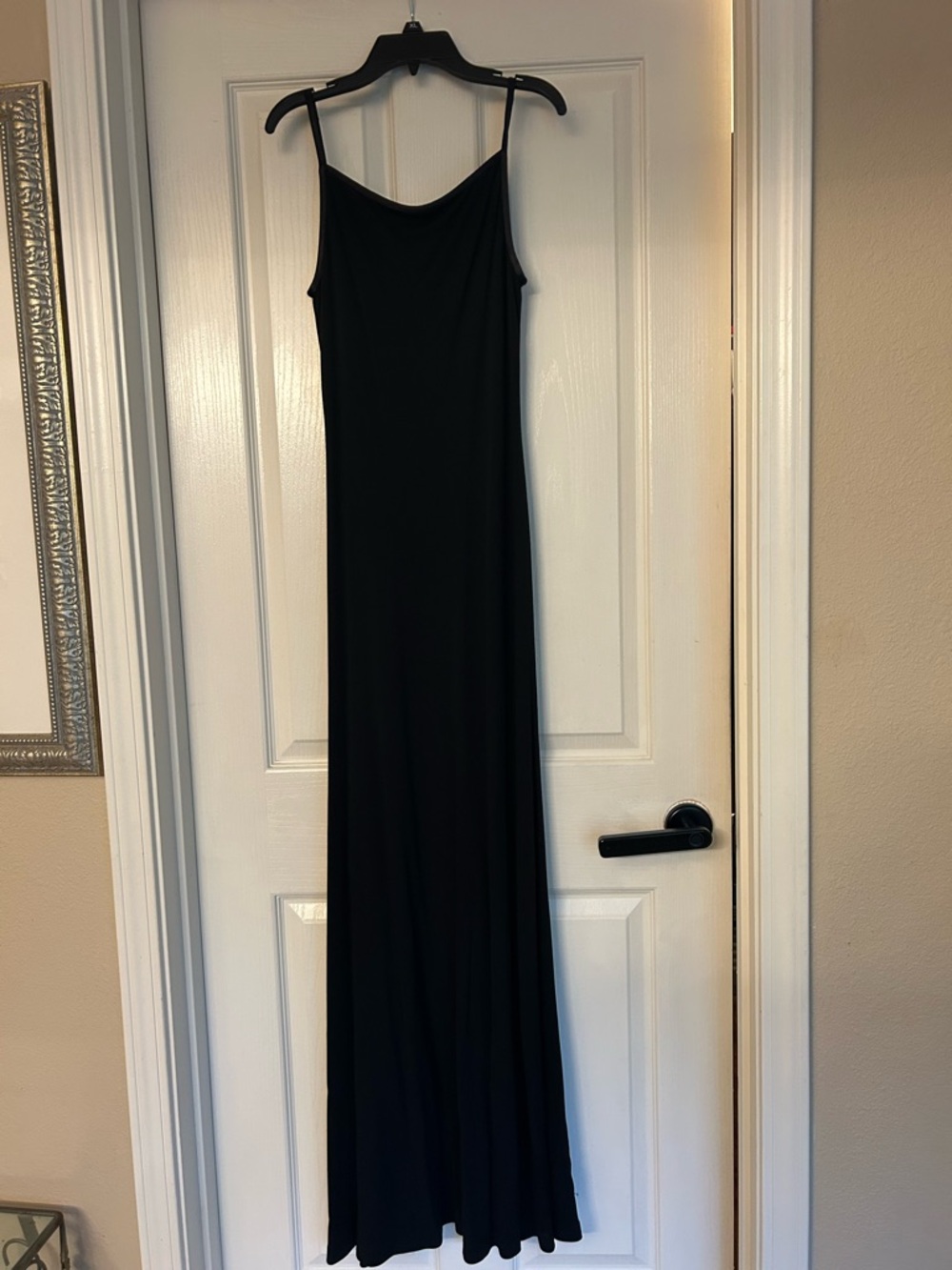 Ralph Lauren Black Slip Maxi Dress with Spaghetti Straps